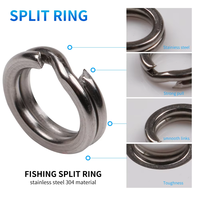 50 pièces/sac diamètre de l'anneau fendu en acier inoxydable de 4mm à 12mm connecteur Double anneau de pêche robuste accessoires de pêche