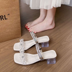 Chaussons compensés pour femme style français, à enfiler, en forme de goutte d'eau, avec amorti, design intemporel pour printemps, été, automne - Product Image 2
