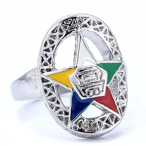 OES Jewelry Stainless Steel Order of the Eastern Star Symbol Masonic Rings for Women Ladies Size 5-11