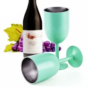 Diseño Popular 10oz de acero inoxidable aislado al vacío taza de vino con tapa transparente