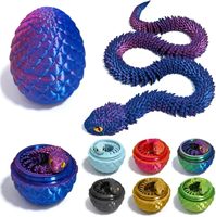 Mini Serpent Anaconda Mignon Imprimé en 3D, Jouet Fidget pour Garçons, Œuf à Assembler avec Yeux et Serpent Imprimés en 3D à l'Intérieur