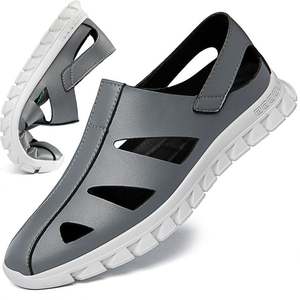 Sandalias Planas de Verano con Suela Blanda, Diseño Casual sin Cordones, Agujeros Perforados, Zapatos de Playa Transpirables y Frescos para Conducir, PVC/PU/EVA - Product Image 1