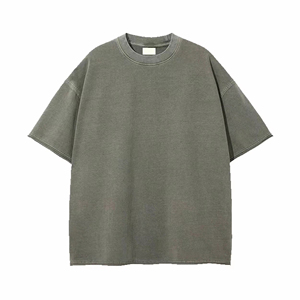 High Quality 100% Cotton Tshirts Custom Mock Neck Black T-shirt Men Oversized Blank Plain t Shirts <strong>Clothing</strong> for Wholesale - Product Image 5