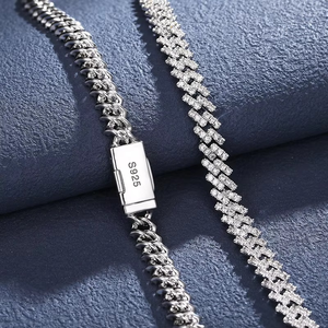 Pulsera unisex de moissanita cubana con diamantes, cadena estilo Iced Out, chapada en plata 925, joyería estilo hip hop, perfecta para hombres y mujeres. - Product Image 4