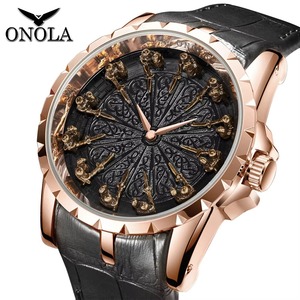 Montre Drioshipping pour homme, montre à quartz étanche en or, faible MOQ, montres-bracelets pour homme - Product Image 2