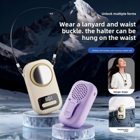 Nouveau ventilateur portable mini USB rechargeable à longue autonomie, à suspendre au cou, pour extérieur, avec compresse de glace, en ABS, idéal pour l'Amazon transfrontalier