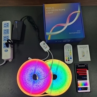 Guirlandes lumineuses LED de 10 m avec télécommande Wifi, design néon flexible à faire soi-même pour la chambre à coucher, le salon, la décoration de fête, bande lumineuse LED RVB