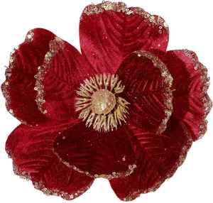 <b>Tree</b> Wreath Garland Wedding Party DIY <b>Christmas</b> Glitter Poinsettia Flowers Artificial Cloth Decoration 18CM Matel <b>Base</b> - Product Image 1