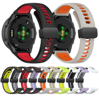 Tali Jam Tangan Olahraga Silikon Lipat Dua Warna Bergaya dengan Pengunci untuk Garmin Forerunner 970