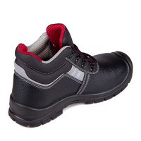Sepatu Keselamatan Kerja Wanita Anti Selip Tahan Minyak Kulit dengan Ujung Baja dan Sol Tengah Baja Anti Statis Model Mid Cut