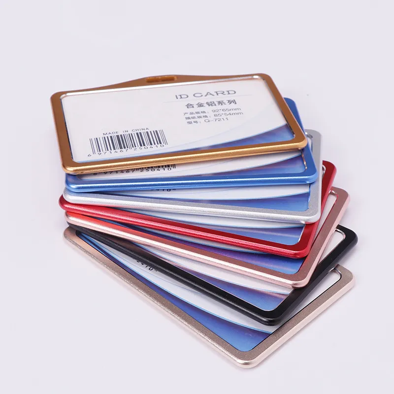ID Card Holder And Name Badge Holder Cover Thread OPP Bag Customized Fashion Business Card 465 Hot Selling Aluminum Alloy Metal