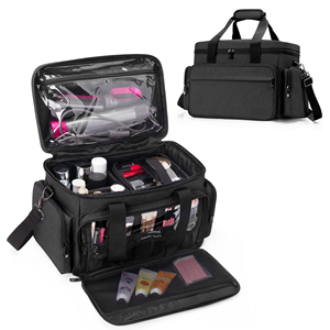 Large Makeup <b>Bag</b> with 2 Removable Pouches and Detachable Dividers Multifunctional Cosmetic <b>Bag</b> to Keep Makeup and Hair Supplies - Product Image 1