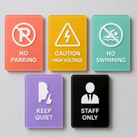 Panneau d'avertissement de danger électrique en acrylique coloré personnalisé, impression UV, découpe laser, signalisation publique murale, vente en gros