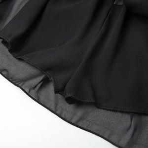 Conjunto de dos piezas casual para mujer: Camisa OL de manga volante y pantalón con falda a juego, estilo vestido a rayas. - Product Image 5