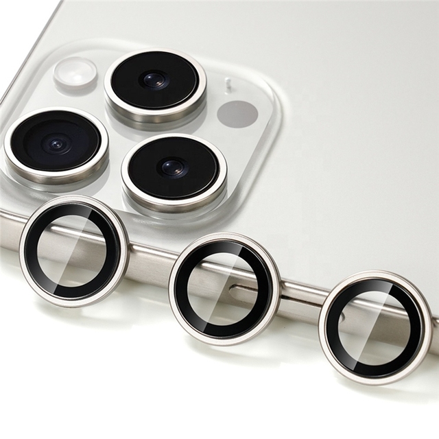 Anti-Glare 9H Grade AAA Tempered Glass Camera Lens Protector for 13 Series Metal Ring Anti-Fingerprint High Transparency