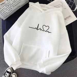 Sweat-shirt à capuche à manches longues, style couple pour femme, version coréenne ample - Product Image 2