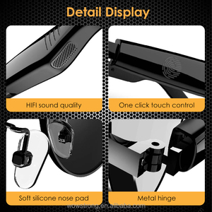 <span class=keywords><strong>Lunettes</strong></span> intelligentes audio Bluetooth AI, lentilles anti-lumière bleue, appels mains libres à commande tactile, design élégant pour l'extérieur - Product Image 5