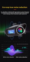 Sistema de Intercomunicación para Casco de Motocicleta Q58 Max con Pantalla LCD, Iluminación LED, Cancelación de Ruido, Batería de 1000 mAh, Material ABS