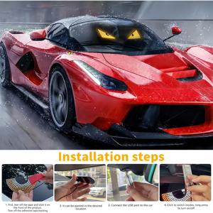 <span class=keywords><strong>Auto</strong></span> universale ha condotto gli occhi del demone decorativi luminosi creativi e luminosi per <span class=keywords><strong>auto</strong></span> con occhi arrabbiati luce USB motorizzata decorazione del parabrezza - Product Image 5