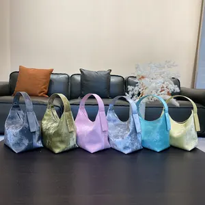 supplier 2024 new Custom wholesale designer Shoulder bags women vintage luxury Frosted satin cowhide Leather handbags ladies