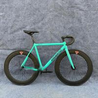 Vélo Fixie en Alliage d'Aluminium avec Frein à Disque, Géométrie Classique, Vélo à Pignon Fixe, Guidon Courbé, Vélo de Sprint 70mm 120kg