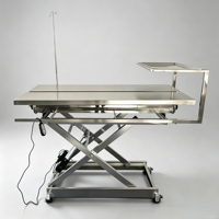 Table d'opération électrique pour animaux, table de manipulation vétérinaire en acier inoxydable pour clinique canino-felinoïde