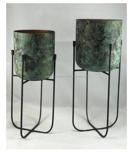 modern Iron Planter Stand for Home Decor Powder Coated Metal <b>Garden</b> Planter with Design for Floor Planting - Product Image 2