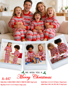 New Pure Cotton Weihnachts kleidung Set Winter Eltern-Kind Home Kleidung Langarm Cartoon Pyjamas Großhandel - Product Image 4