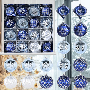 Adorno Navideño de 8 cm, 16 Piezas, Bola de Navidad Galvanizada, Bola de Decoración Navideña Pintada a Mano, Árbol de Navidad - Product Image 4