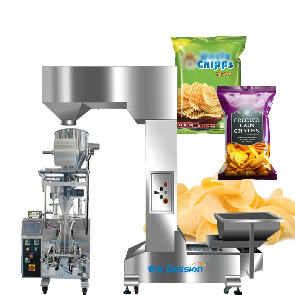 Petite machine verticale multifonctionnelle d'emballage de sacs de chips de bananes chips de pommes de terre à l'azote Machine d'emballage d'aliments soufflés