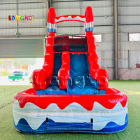 Toboggan aquatique commercial de 18 pieds, toboggan gonflable pour piscine