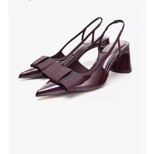 Sandalias de Tacón Ancho con Punta Puntiaguda y Decoración de Lazo para Mujer, Zapatos de Tacón Casual de Verano para Dama, Cómodos y de Calidad - Product Image 6