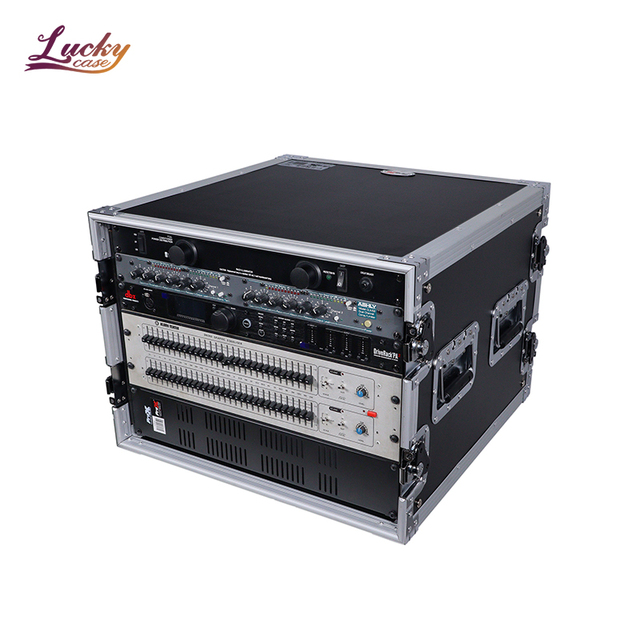 8U Space Amplifier Rack Mount ATA Flight Case 19" Depth Waterproof Shockproof Durable Aluminum Case Sound Equipment Storage Case
