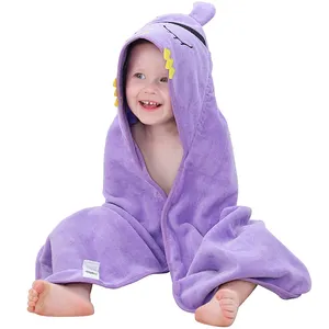 MICHLEY Children Soft Cartoon Bathrobe Boys Hooded Animal Bath Robe Girls Kids Beach Towels