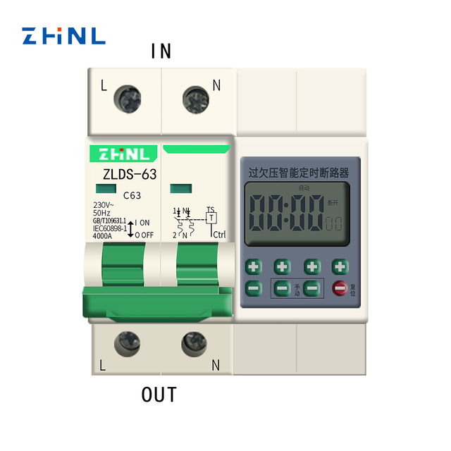 Adjustable Single Phase Knob Countdown Timer Circuit Breaker 2P 4P Automatic Transfer Intelligent Adjustable Time Switch