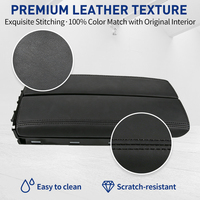 Funda para reposabrazos de coche 98100602AU 98100602HE con costuras negras de grano fino para Peugeot 4008 5008 508L Citroën C5 AIRCROSS
