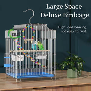 Fabrika toptan taşınabilir büyük uzay ev asılı Metal papağan kafes süs kuş kafesleri papağan kuş kafesleri ile yiyecek kasesi - Product Image 6