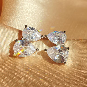 RAKO EP1198 Ensemble de boucles d'oreilles en diamant plaqué or tendance pour femmes 2025 - Product Image 1