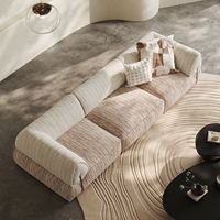Italienischer Stil Luxuriöses Sabi Wabi Sofa Stoffbezug Modernes Cremefarbenes Wohnzimmer-Design Apartment-Wohnzimmer-Interieur Modulares Sofa