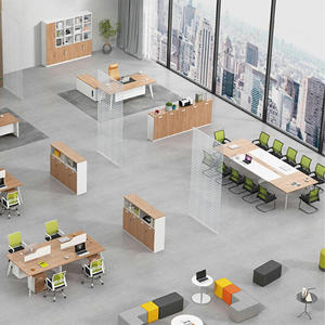 Ekintop <b>Office</b> Desks 2 4 6 Person <b>Workstation</b> Wood Modern <b>Office</b> Furniture For <b>Office</b> Use - Product Image 1