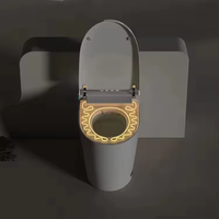 Bidet automatique de luxe 2026 allongé avec commande vocale intelligente, intégration d'applications, bouclier en mousse, siphon en P, siphon en S, sans limite de pression d'eau