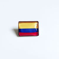 Badge en émail personnalisé avec drapeau de la Colombie, broche en métal pour les fans de football, souvenir de voyage, cadeau pour les clubs scolaires et les activités caritatives