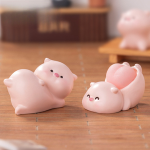 weij Landscape - Adornos Decorativos para el Hogar, Lindos y Suaves, con Base Elástica, Diseño de Cerdito, Mini Adornos de Escritorio - Product Image 4