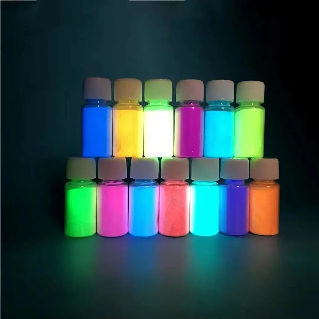 Glow in The Dark Powder 12 Colors Epoxy Resin Dye Luminous Mica Powder Pigment Safe Long Lasting for Resin Art, DIY Crafts