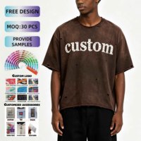 Camiseta Formal para Hombre, Corte Regular, 300 g/m², Tejido de Punto, 100% Algodón, Color Sólido, Efecto Desgastado, Resistente a las Arrugas, Transpirable