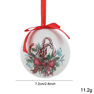 Boule de Noël en plastique incassable rouge et blanc, motif Père Noël et bonhomme de neige, pour décoration de sapin et de fête de Noël - Product Image 6