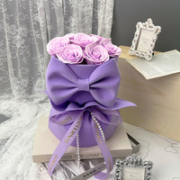 Neues Design Wunderschöne künstliche Blume Rose Seife Bouquet Seife Rosen Bouquet Gradient Blume Valentinstag Geschenk Bowknot Verpackung
