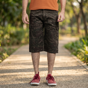 <b>Men's</b> Canvas Woven Camouflage Cargo <b>Shorts</b> Casual <b>Knee</b> <b>Length</b> Mid Waist Zipper Fly Pocketed Summer <b>Shorts</b> - Product Image 2