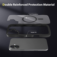 Pour iPhone 16 Plus Transparent Magnétique Antichoc Vague Conception Dos Dur avec Support de Charge Sans Fil Slim Fit Étui de Protection