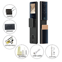 Serrure de porte intelligente pour maison connectée, entièrement automatique, avec reconnaissance faciale 3D, empreinte digitale, déverrouillage via application Tuya